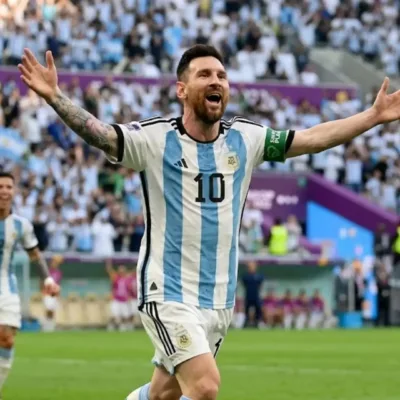 Copa do Mundo: Messi comemorando