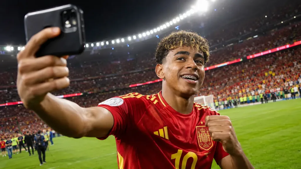 Copa do Mundo: Lamine Yamal selfie