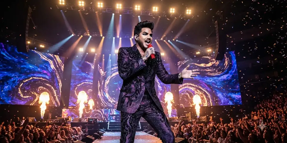Adam Lambert retorna com tudo entre o pop eletrônico e o rock industrial Adam Lambert no palco