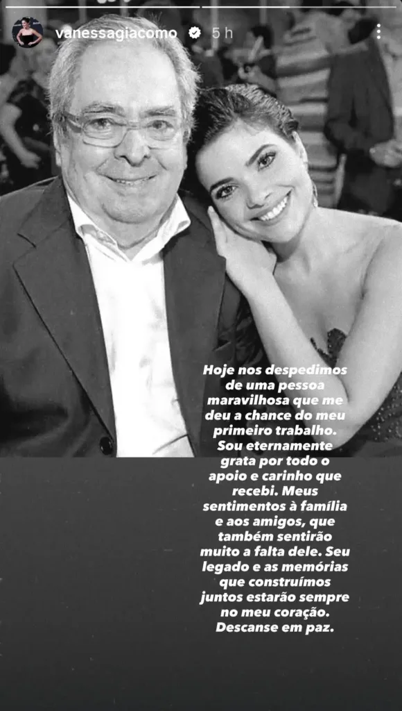 Benedito Ruy Barbosa Morre aos 95 anos e Deixa um Legado que Transformou o Campo em Protagonista da Teledramaturgia Brasileira 1 Vanessa Giacomo Instagram Benedito Ruy Barbosa stories
