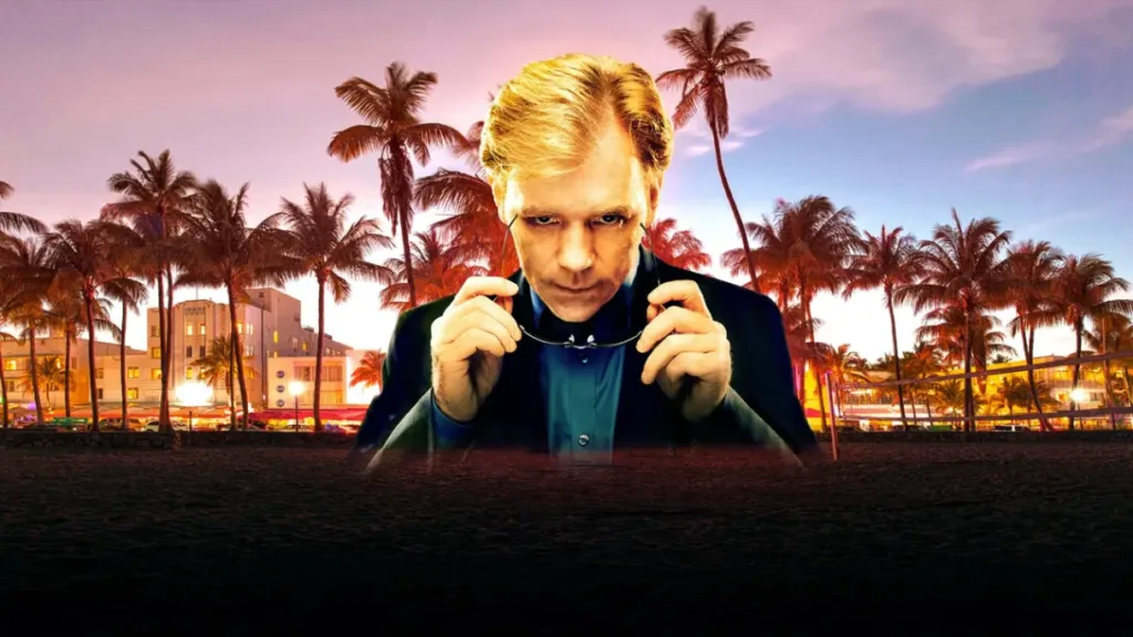 CSI: Miami | 12 Curiosidades que Talvez Você Não Saiba 3 David Caruso colocando o óculos de Horatio Cane que virou marca registrada do personagem