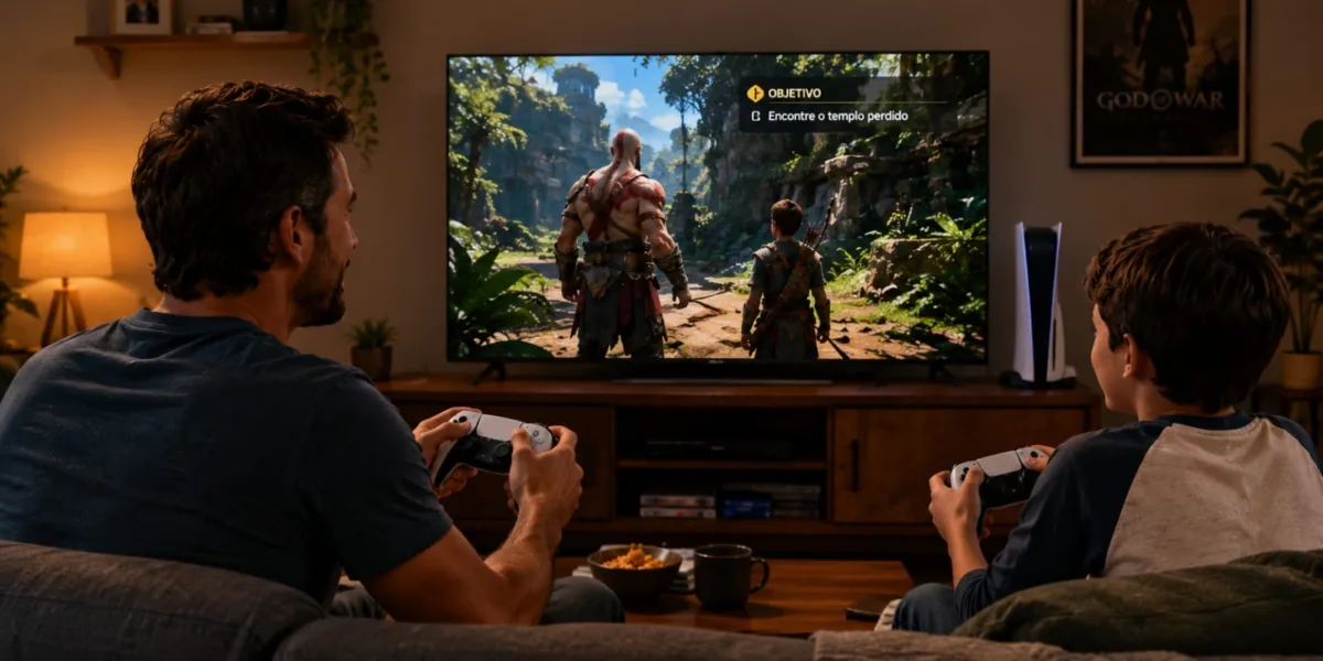 Homem jogando videogame