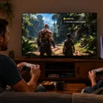 Homem jogando videogame