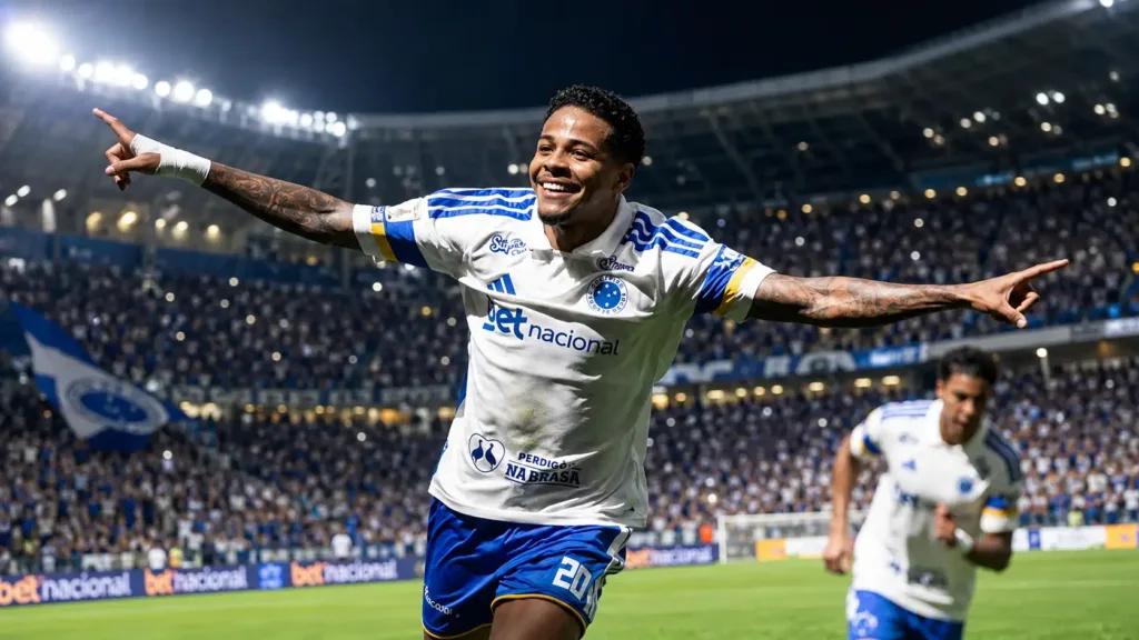 Cruzeiro Encara O Maior Teste Da Era Artur Jorge Contra O Flamengo Na Libertadores 2 Wesley comemorando