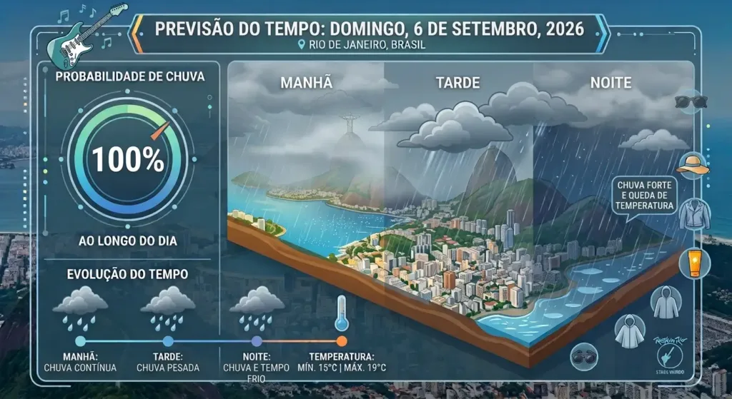 Rock in Rio 2026 | Previsão do Tempo Indica Sol na Abertura e Chuva no Fim de Semana 3 Previsao do tempo