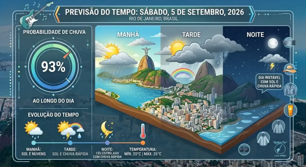 Rock in Rio 2026 | Previsão do Tempo Indica Sol na Abertura e Chuva no Fim de Semana 2 Previsao do tempo1