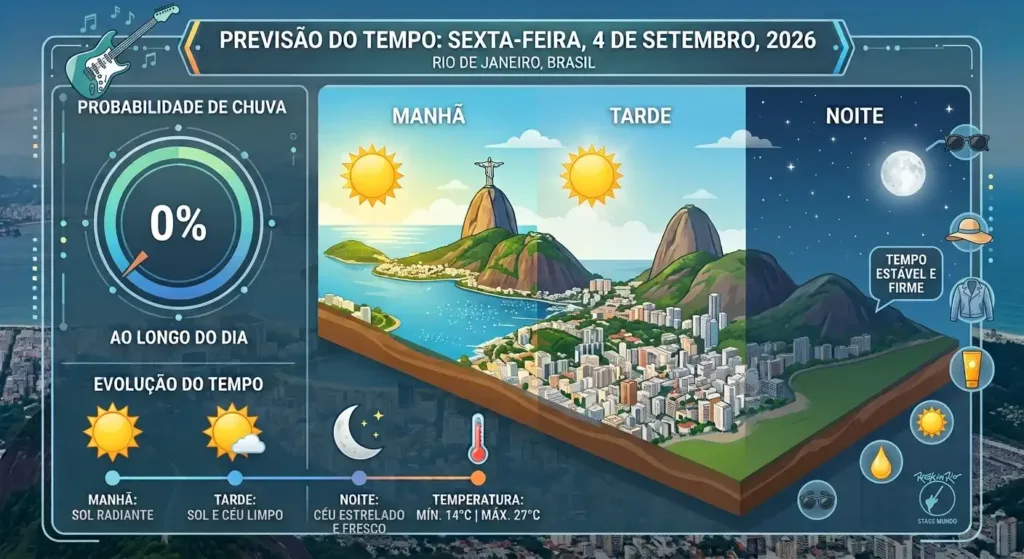 Rock in Rio 2026 | Previsão do Tempo Indica Sol na Abertura e Chuva no Fim de Semana 1 Previsao do tempo2