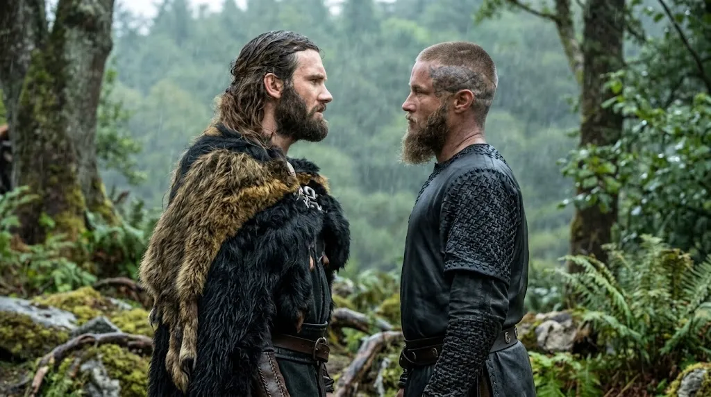 Ragnar Lothbrok em Vikings | Quem é o Personagem Que se Tornou o Símbolo da Série? 3 Ragnar e Rollo se enfrentando