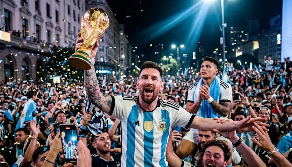 Messi com a taça