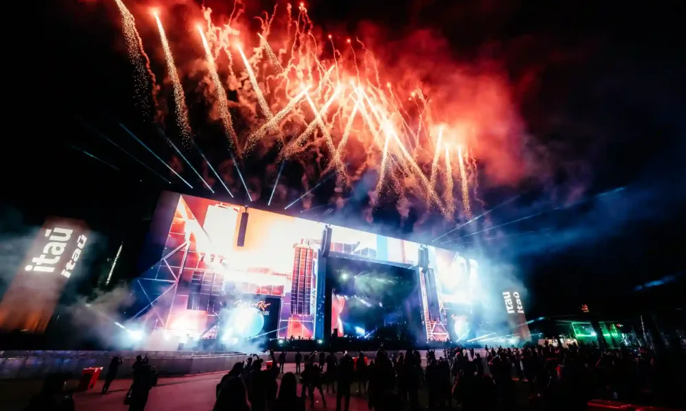 Fogos no Palco Mundo do Rock in Rio 2026
