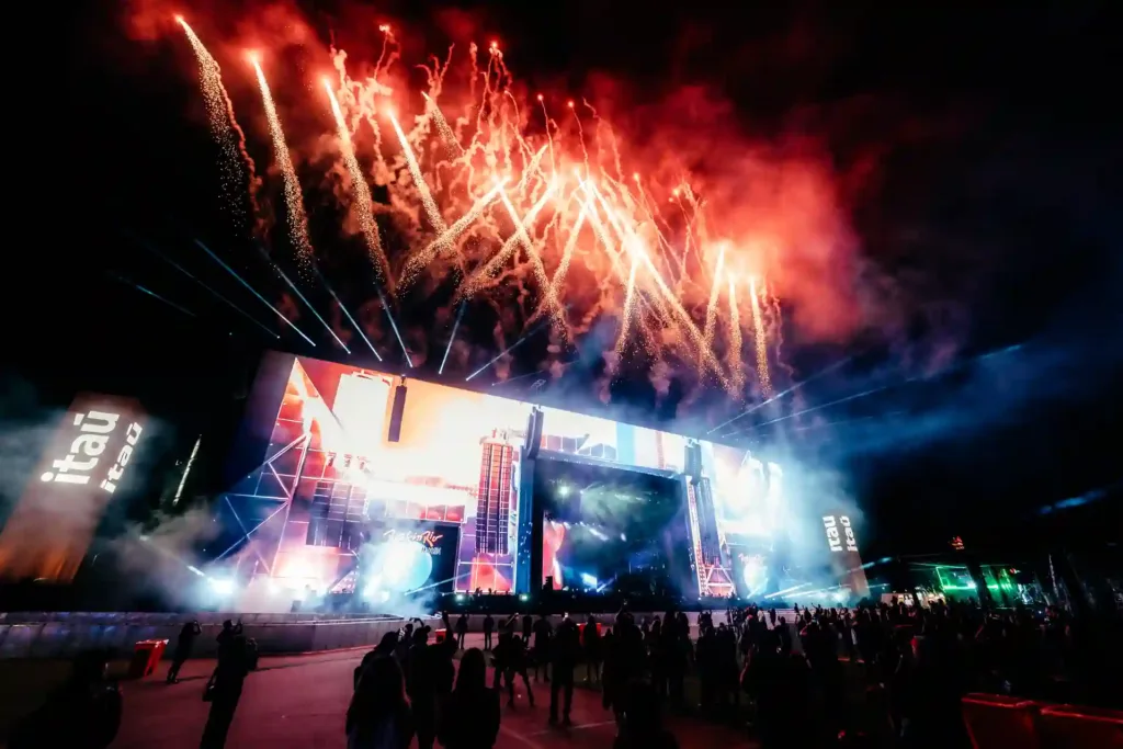 Fogos no Palco Mundo do Rock in Rio 2026