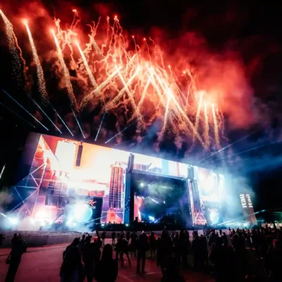 Fogos no Palco Mundo do Rock in Rio 2026