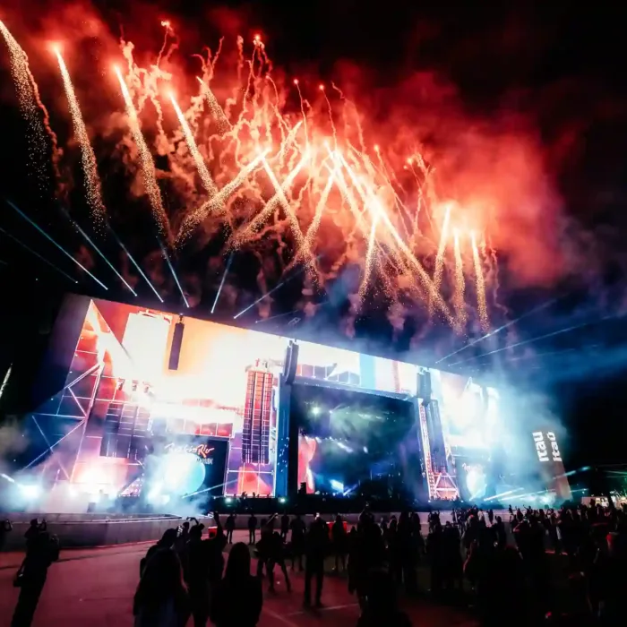 Fogos no Palco Mundo do Rock in Rio 2026