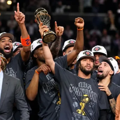 Knicks comemorando o titulo